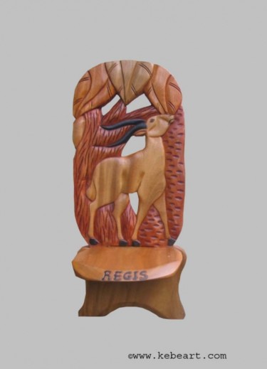 Escultura intitulada "Chaise à palabre av…" por Kebe, Obras de arte originais, Madeira