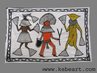 纺织艺术 标题为“Toile de Korhogo” 由Kebe, 原创艺术品