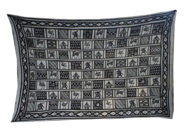 Arte textil titulada "Toile de Korhogo" por Kebe, Obra de arte original