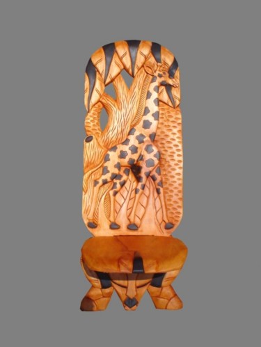 Rzeźba zatytułowany „Chaise à palabre Af…” autorstwa Kebe, Oryginalna praca, Drewno