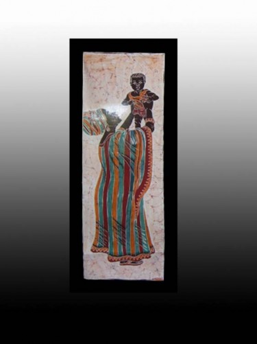 BATIK / ART DECO AFRICAIN Art textile intitulée "BATIK / ART DECO AF…" par Kebe, Œuvre d'art originale,