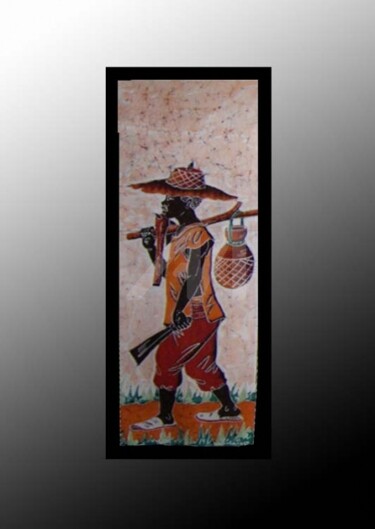 BATIK / ART DECO AFRICAIN Art textile intitulée "BATIK / ART DECO AF…" par Kebe, Œuvre d'art originale,
