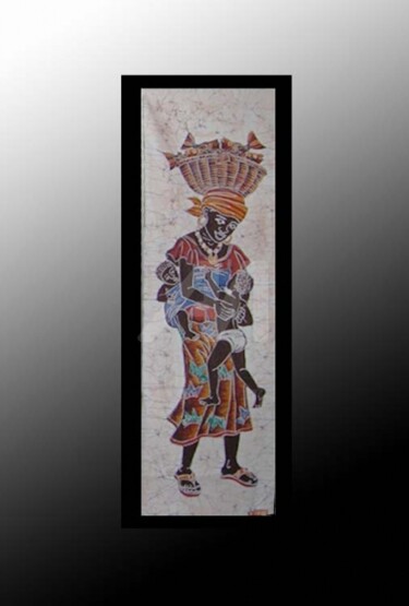 BATIK / ART DECO AFRICAIN Art textile intitulée "BATIK / ART DECO AF…" par Kebe, Œuvre d'art originale,
