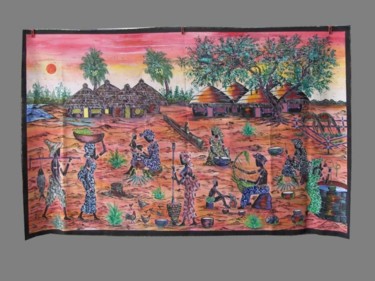 Arte textil titulada "Tableau peint art d…" por Kebe, Obra de arte original
