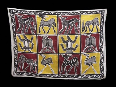 Art textile intitulée "TOILE DE KORHOGO AR…" par Kebe, Œuvre d'art originale