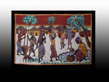 Batik art de la decoration Art textile intitulée "Batik art de la dec…" par Kebe, Œuvre d'art originale,