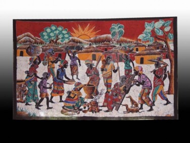 Batik art de la decoration Art textile intitulée "Batik art de la dec…" par Kebe, Œuvre d'art originale,
