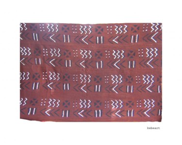 Textile Art titled "Bogolan 5" by Kebe, Original Artwork