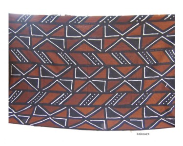 Art textile intitulée "Bogolan 9" par Kebe, Œuvre d'art originale