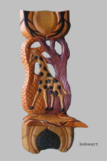 Escultura intitulada "Chaise à palabre Af…" por Kebe, Obras de arte originais, Madeira