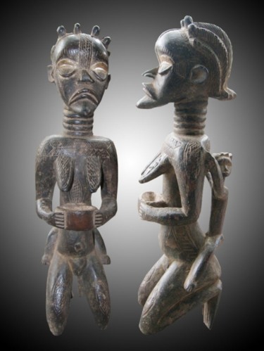 Escultura titulada "Statuette Bassa art…" por Kebe, Obra de arte original, Madera