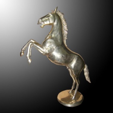 Sculpture titled "Cheval en Bronze d'…" by Kebe, Original Artwork, Bronze