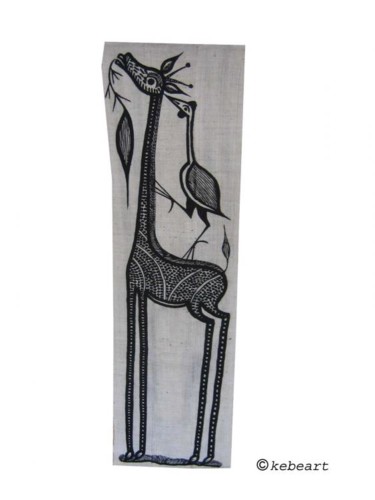Arte textil titulada "Toile de korhogo" por Kebe, Obra de arte original