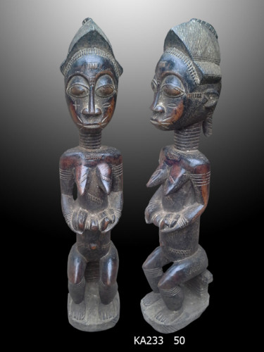 Skulptur mit dem Titel "STATUETTE ART AFRIC…" von Kebe, Original-Kunstwerk, Holz