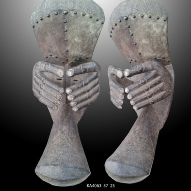 Escultura intitulada "Masque Kran  Art Tr…" por Kebe, Obras de arte originais, Madeira