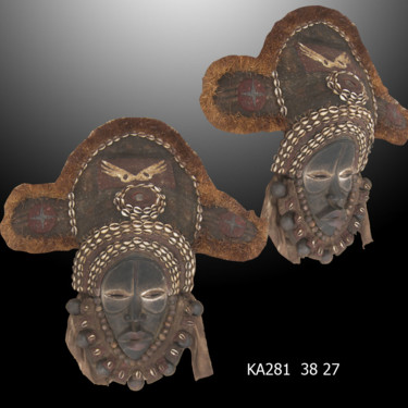 Escultura intitulada "Masque Dan  art  tr…" por Kebe, Obras de arte originais, Madeira