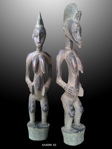 Sculpture intitulée "Statuette Sénoufo…" par Kebe, Œuvre d'art originale, Bois