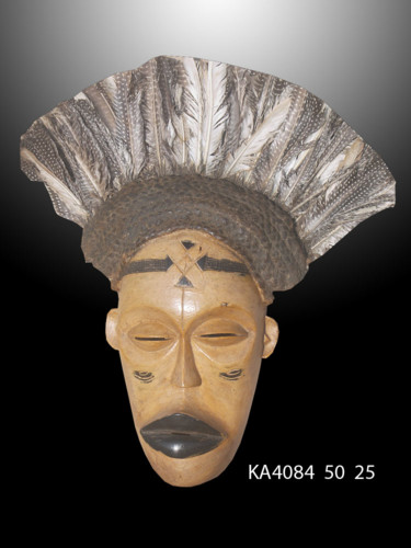Scultura intitolato "Masque Tchokwe art…" da Kebe, Opera d'arte originale, Legno