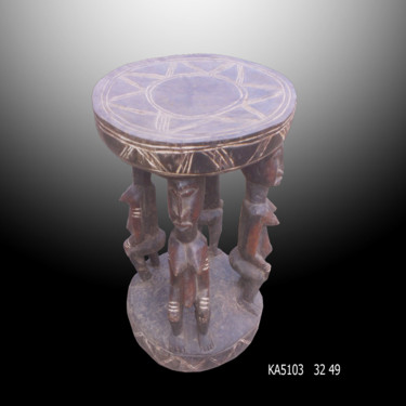 Rzeźba zatytułowany „Tabouret Dogon   ar…” autorstwa Kebe, Oryginalna praca, Drewno