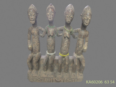 Skulptur mit dem Titel "Statuette Baoulé de…" von Kebe, Original-Kunstwerk, Holz