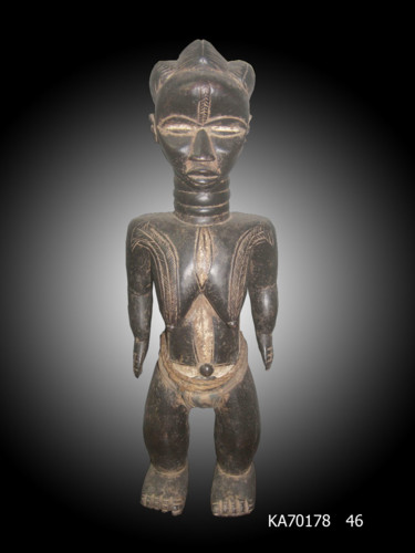 Skulptur mit dem Titel "Statuette Dan  art…" von Kebe, Original-Kunstwerk, Holz