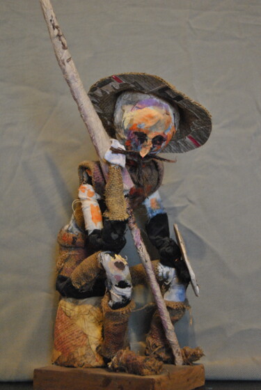 Sculpture intitulée "don quixote" par Lashkara Ketsbaia, Œuvre d'art originale, Papier