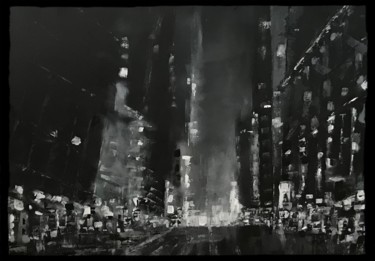 Pittura intitolato "City lights" da Keef Art, Opera d'arte originale, Acrilico