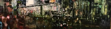 Peinture intitulée "street-at-night.jpg" par Keef Art, Œuvre d'art originale, Acrylique