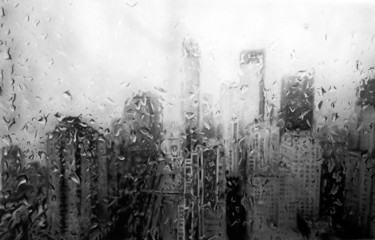 Dessin intitulée "NYC rainscape.jpeg" par Keef Art, Œuvre d'art originale