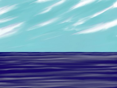 Digitale Kunst getiteld "Wolken am Meer" door Keep Magic, Origineel Kunstwerk, Digitaal Schilderwerk