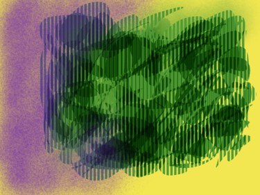 Digitale Kunst mit dem Titel "Grüne Wolke auf Gel…" von Keep Magic, Original-Kunstwerk, Digitale Malerei
