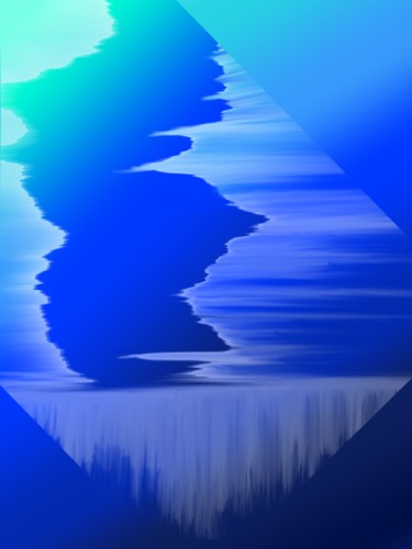 Digitale Kunst getiteld "Eishimmel auf Neptun" door Keep Magic, Origineel Kunstwerk, Digitaal Schilderwerk