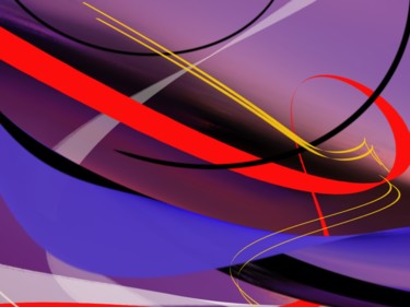 Digital Arts titled "Jetstream" by Keep Magic, Original Artwork, Digital Painting Mounted on Wood Stretcher frame