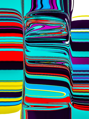 Digitale Kunst getiteld "River of Colors" door Keep Magic, Origineel Kunstwerk, Digitaal Schilderwerk Gemonteerd op Frame vo…