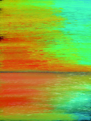 Digitale Kunst mit dem Titel "Sea in Evening Mood" von Keep Magic, Original-Kunstwerk, Digitale Malerei