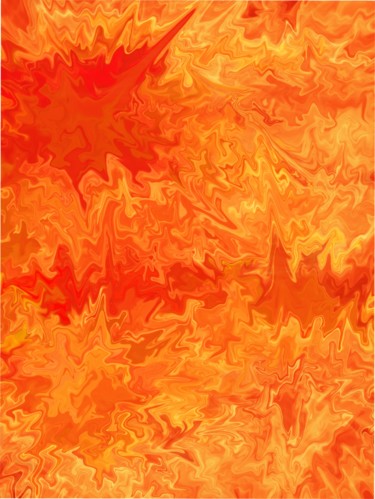 Digital Arts titled "Fire Storm" by Keep Magic, Original Artwork, Digital Painting Mounted on Wood Stretcher frame