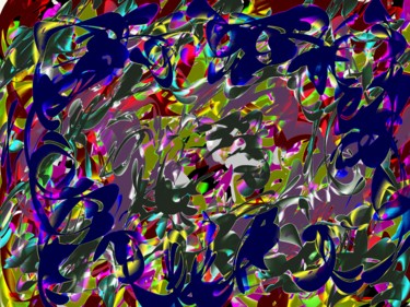 Digitale Kunst getiteld "Blumenmeer" door Keep Magic, Origineel Kunstwerk, Digitaal Schilderwerk Gemonteerd op Frame voor ho…