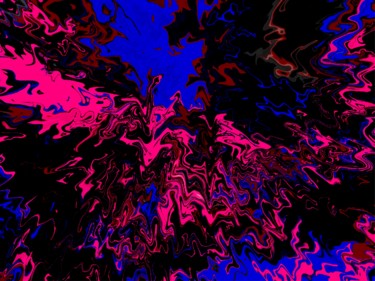 Digitale Kunst getiteld "Explosion in Blue-R…" door Keep Magic, Origineel Kunstwerk, Digitaal Schilderwerk Gemonteerd op Fra…