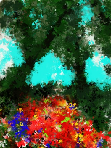 Arts numériques intitulée "Blumen im Wald" par Keep Magic, Œuvre d'art originale, Peinture numérique