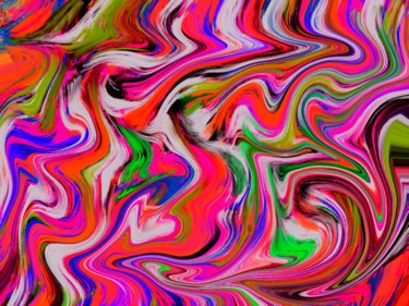 Arte digitale intitolato "Twisted colors" da Keep Magic, Opera d'arte originale, Pittura digitale Montato su Telaio per bare…