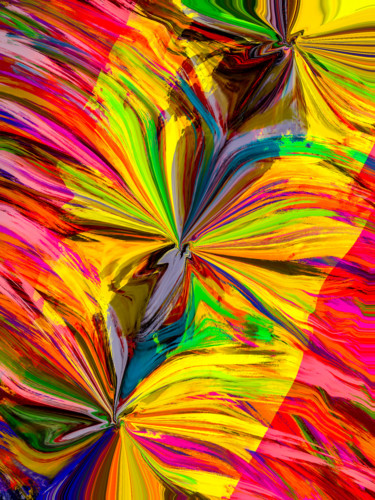 Digitale Kunst mit dem Titel "Digital Flowers" von Keep Magic, Original-Kunstwerk, Digitale Malerei Auf Keilrahmen aus Holz…
