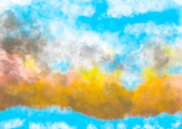 Digitale Kunst mit dem Titel "Wolkenstreifen" von Keep Magic, Original-Kunstwerk, Digitale Malerei
