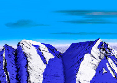 Digitale Kunst mit dem Titel "Ice Desert Mountains" von Keep Magic, Original-Kunstwerk, Digitale Malerei