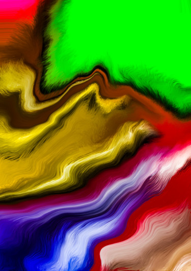 Digital Arts titled "Abstract Nr. 14" by Keep Magic, Original Artwork, Digital Painting Mounted on Wood Stretcher frame