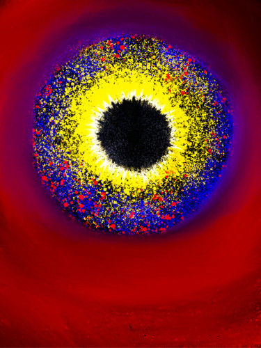 Digitale Kunst getiteld "Eye in the red Sky" door Keep Magic, Origineel Kunstwerk, Digitaal Schilderwerk