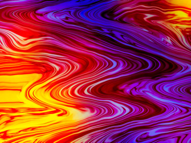Digitale Kunst mit dem Titel "Fluid Ways of Fire" von Keep Magic, Original-Kunstwerk, Digitale Malerei Auf Keilrahmen aus Ho…