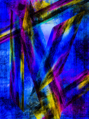 Digitale Kunst mit dem Titel "Stripes of Colors" von Keep Magic, Original-Kunstwerk, Digitale Malerei Auf Keilrahmen aus Hol…