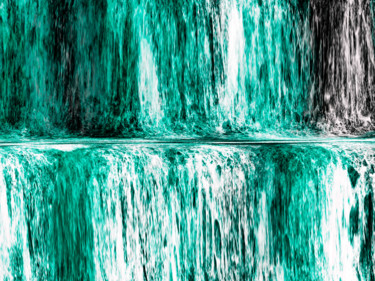 Grafika cyfrowa / sztuka generowana cyfrowo zatytułowany „Green Waterfall” autorstwa Keep Magic, Oryginalna praca, Malarstwo…
