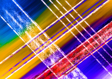 Digitale Kunst getiteld "Crossing Tracks" door Keep Magic, Origineel Kunstwerk, Digitaal Schilderwerk Gemonteerd op Frame vo…