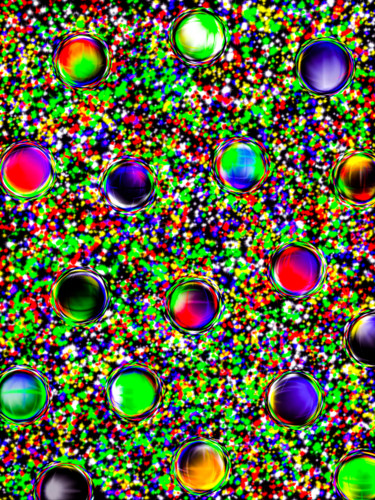 Digitale Kunst getiteld "Sparkling Bubbles" door Keep Magic, Origineel Kunstwerk, Digitaal Schilderwerk Gemonteerd op Frame…